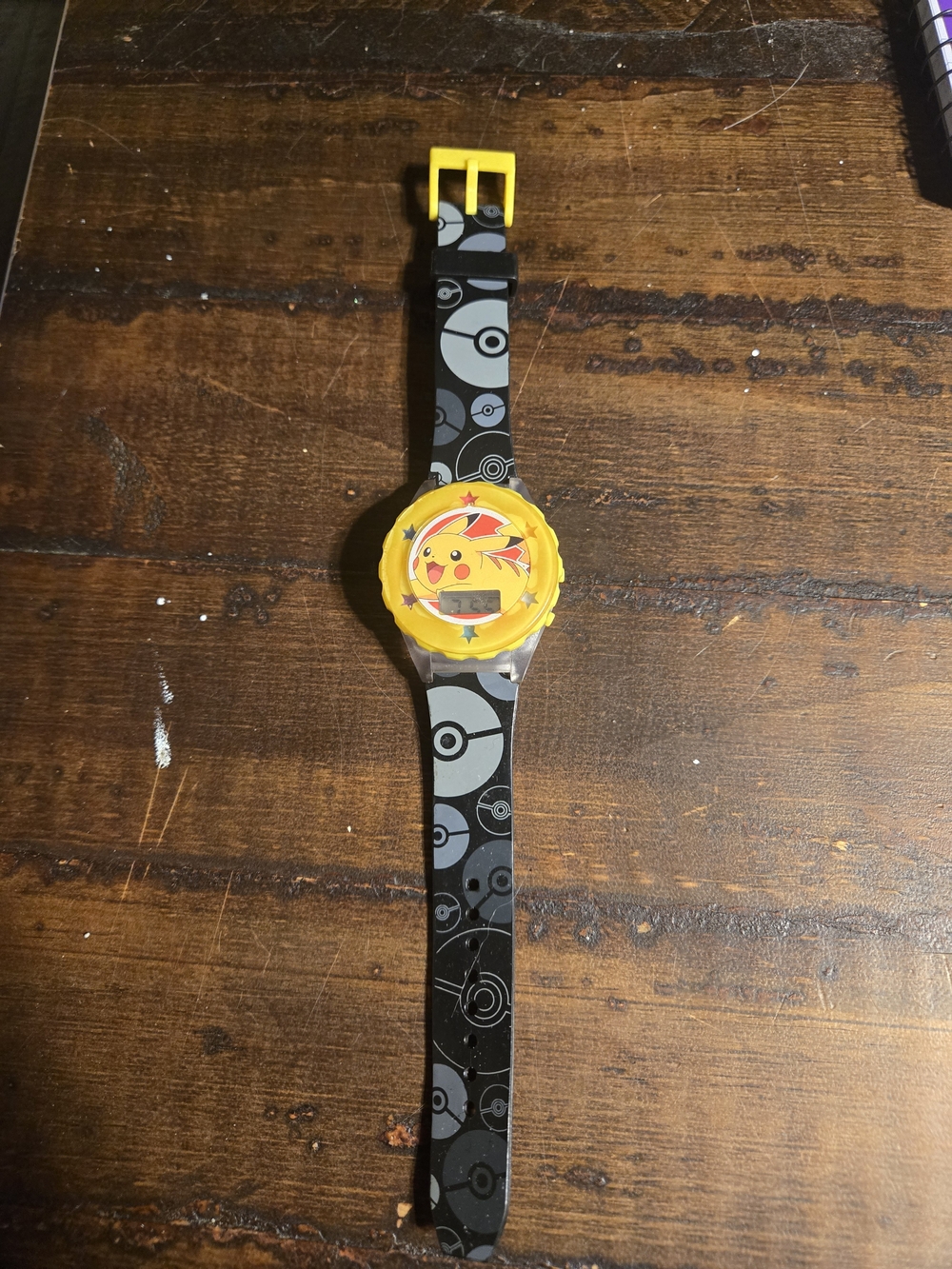 Not tested Yellow and Black Pikachu-Themed Digital Watch